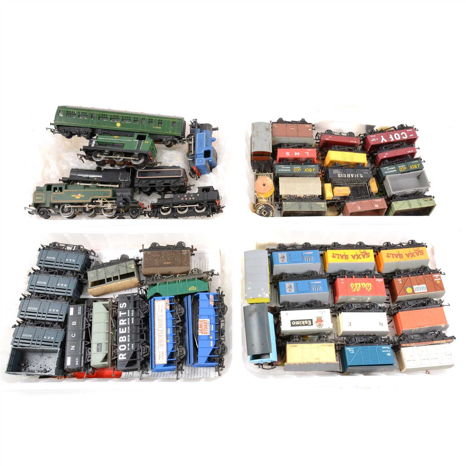 Lot 10 - OO gauge model railways; a collection of locomotives and rolling-stock, eleven trays.