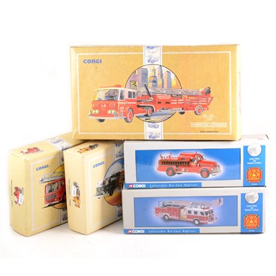 Lot 274 - Corgi Toys; a collection of fourteen die-cast models from the Classic series, Heroes Under Fire and Fire Rescue series