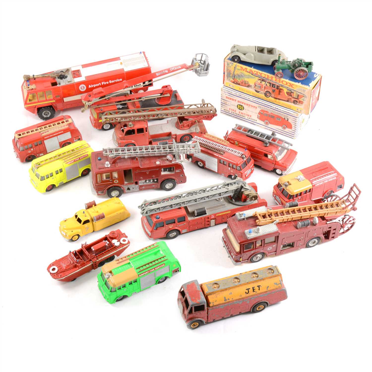 Lot 141 - Dinky Toys and Corgi Toys fire services related die-cast models; including Dinky, Corgi and Matchbox.