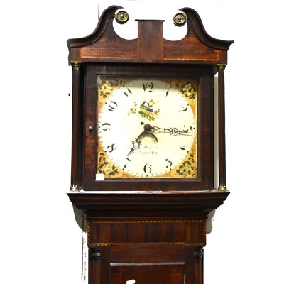 Lot 687 - An oak and mahogany longcase clock, ...