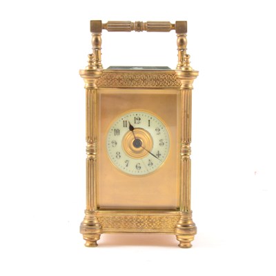 Lot 175 - French brass cased carriage clock