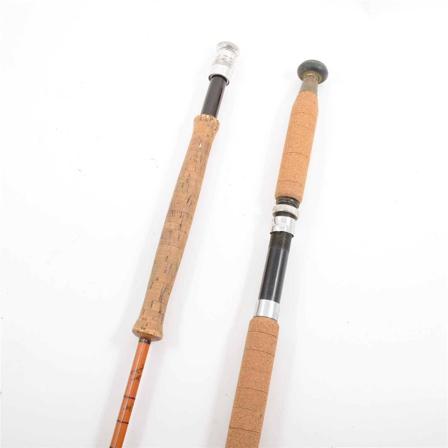 Lot 87 - Fishing: Hardy 'The Pope' 2-section split cane fishing rod, and an Allcock Nimrod 2-section rod