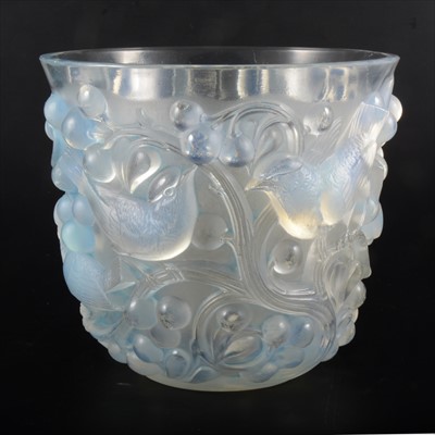 Lot 117 - An 'Avallon' design opalescent glass vase, by René Lalique.