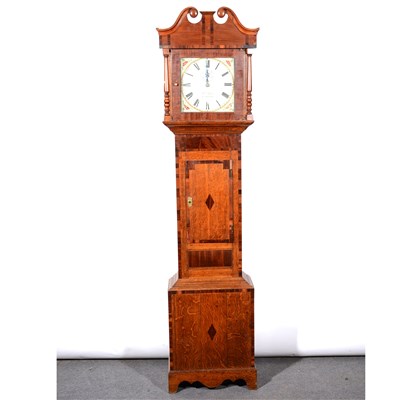 Lot 372 - An early Victorian oak and mahogany longcase clock, ..