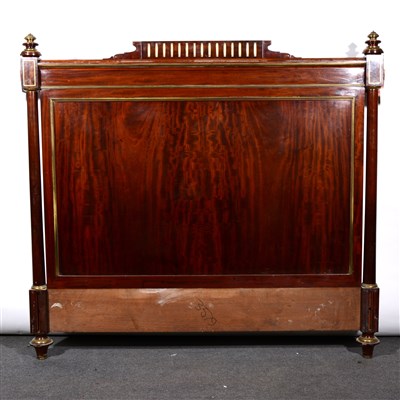 Lot 366 - A French mahogany and brass embellished bedstead, ...