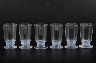 Lot 114 - A set of six 'Dampierre' design liqueur glasses, by René Lalique