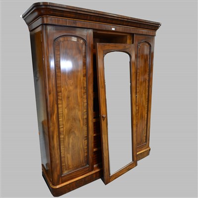 Lot 364 - Victorian mahogany triple wardrobe