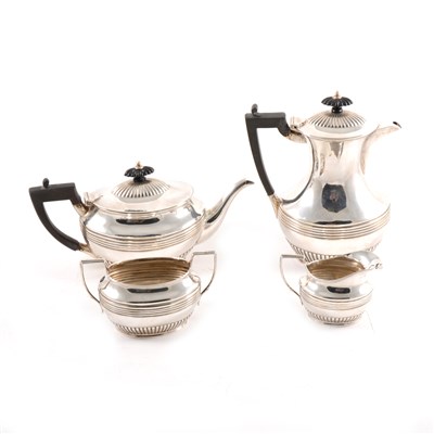 Lot 164 - A four piece Scottish silver tea set by Hamilton and Inches