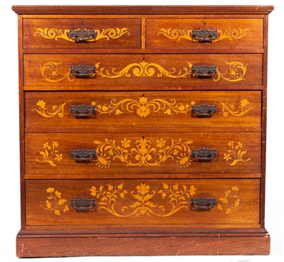 Lot 502 - A late Victorian oak and ash chest of drawers, by Howard & Sons