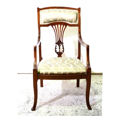 Lot 301 - An Edwardian mahogany ladies elbow chair, ...