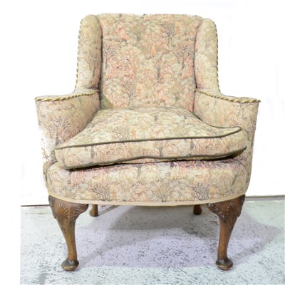Lot 532 - George II style easy chair