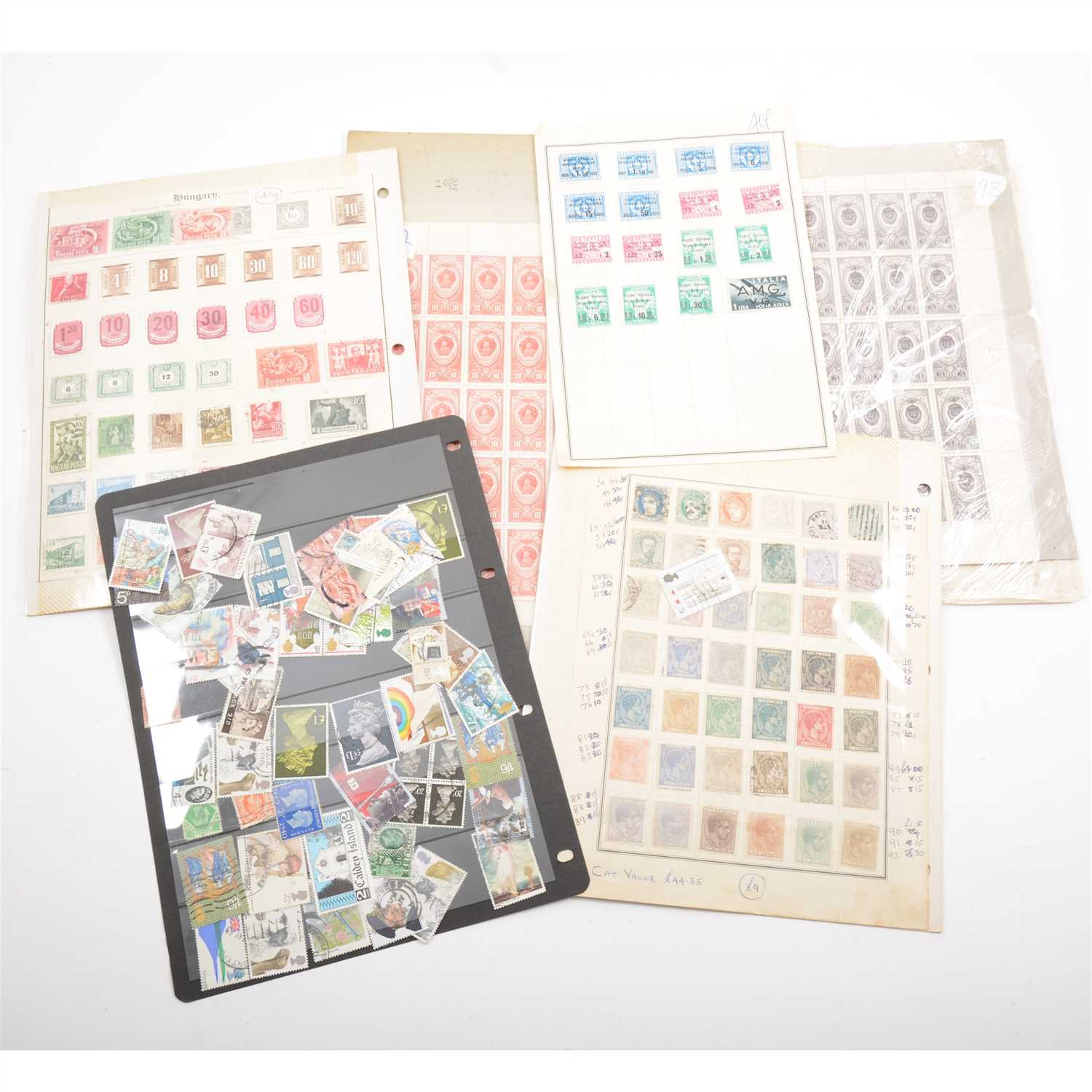 Lot 191 - Stamps: sheets and part sheets; stock books; booklets; folio of Victorian receipts; other ephemera