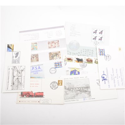 Lot 193 - Stamps: ring binder album of FDC's; album of Benham silks; etc
