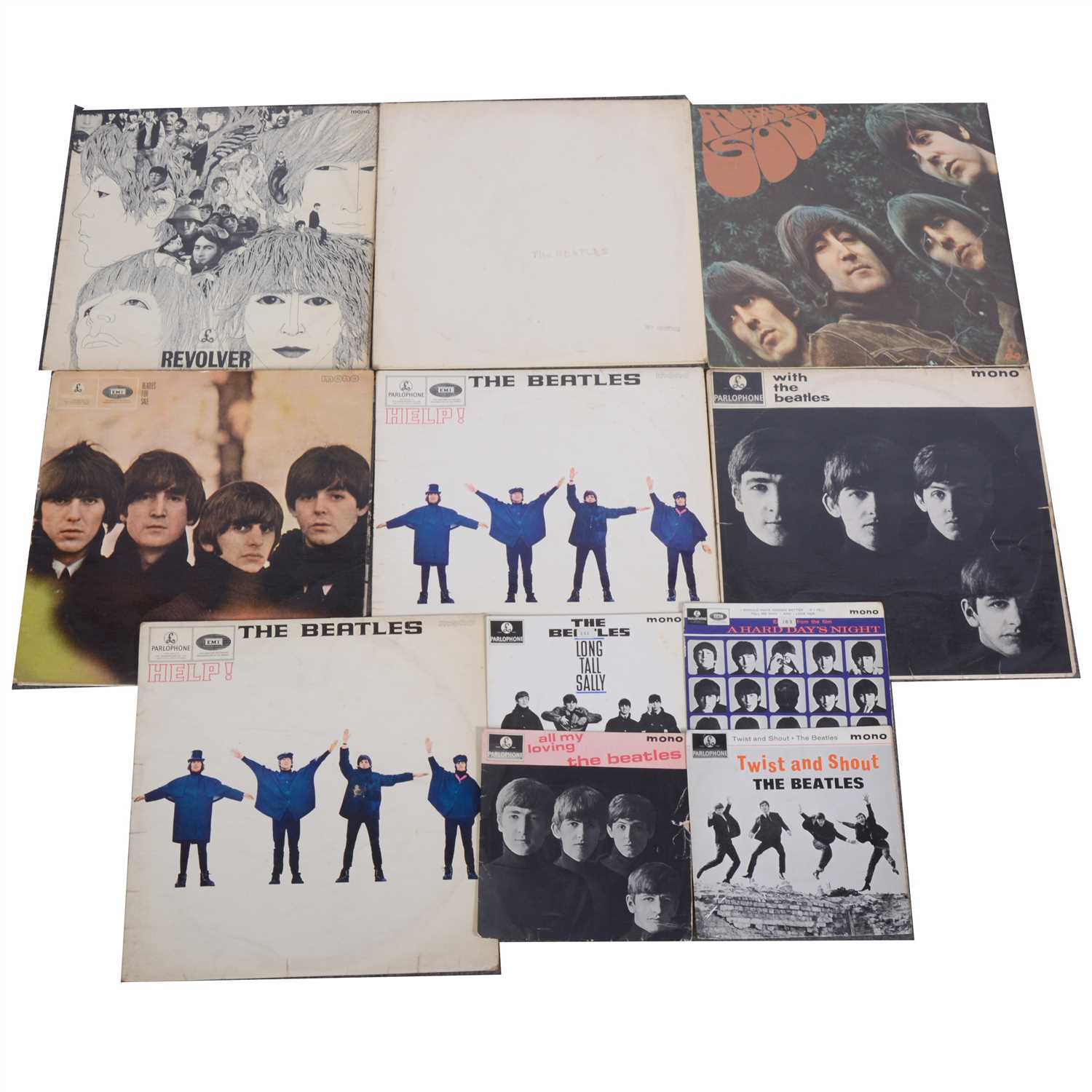 Lot 653 - The Beatles; Seven LPs and four 7" single, including The White Album