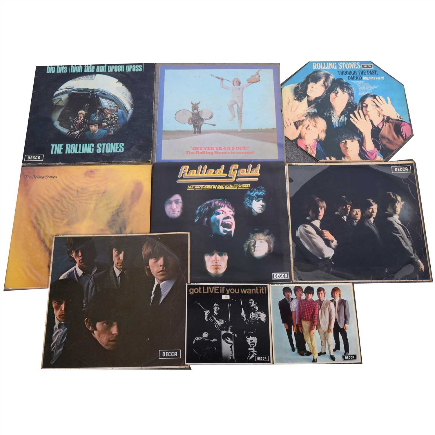 Lot 655 - The Rolling Stones; seven LP and two 7" single vinyl records, including their self titles first album