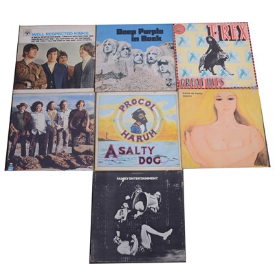 Lot 690 - Vinyl LP music records; seven to include, Blonde on Blonde Rebirth, Deep Purple, Family etc.