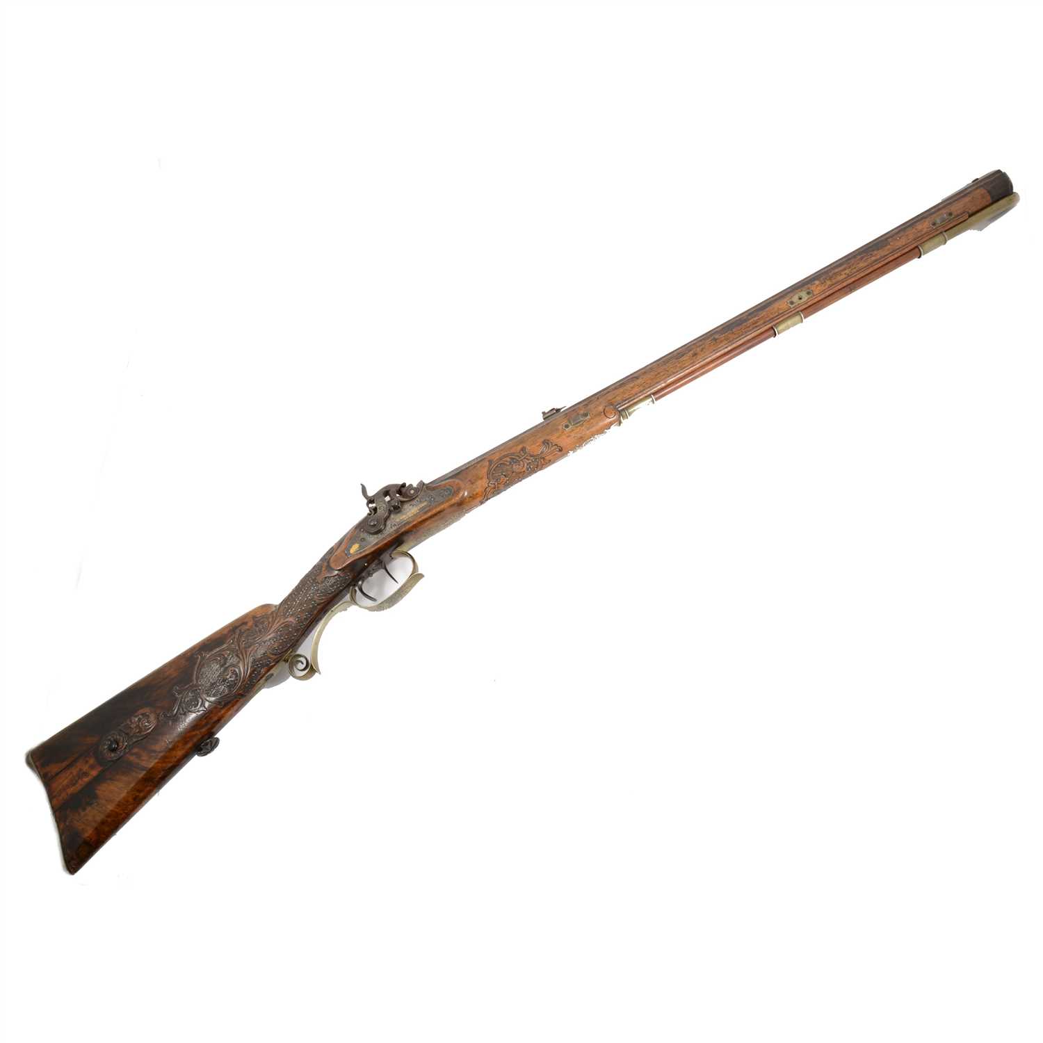 Lot 204 - German percussion hunting rifle, by V. Chr. Schilling
