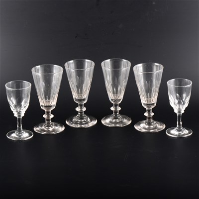 Lot 22 - Quantity of Victorian and other glass, including ale glasses, stemware, etc