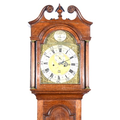 Lot 362 - An oak longcase clock, signed Archibald Coats, Wigan.