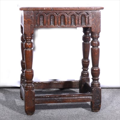 Lot 821 - A joined oak stool