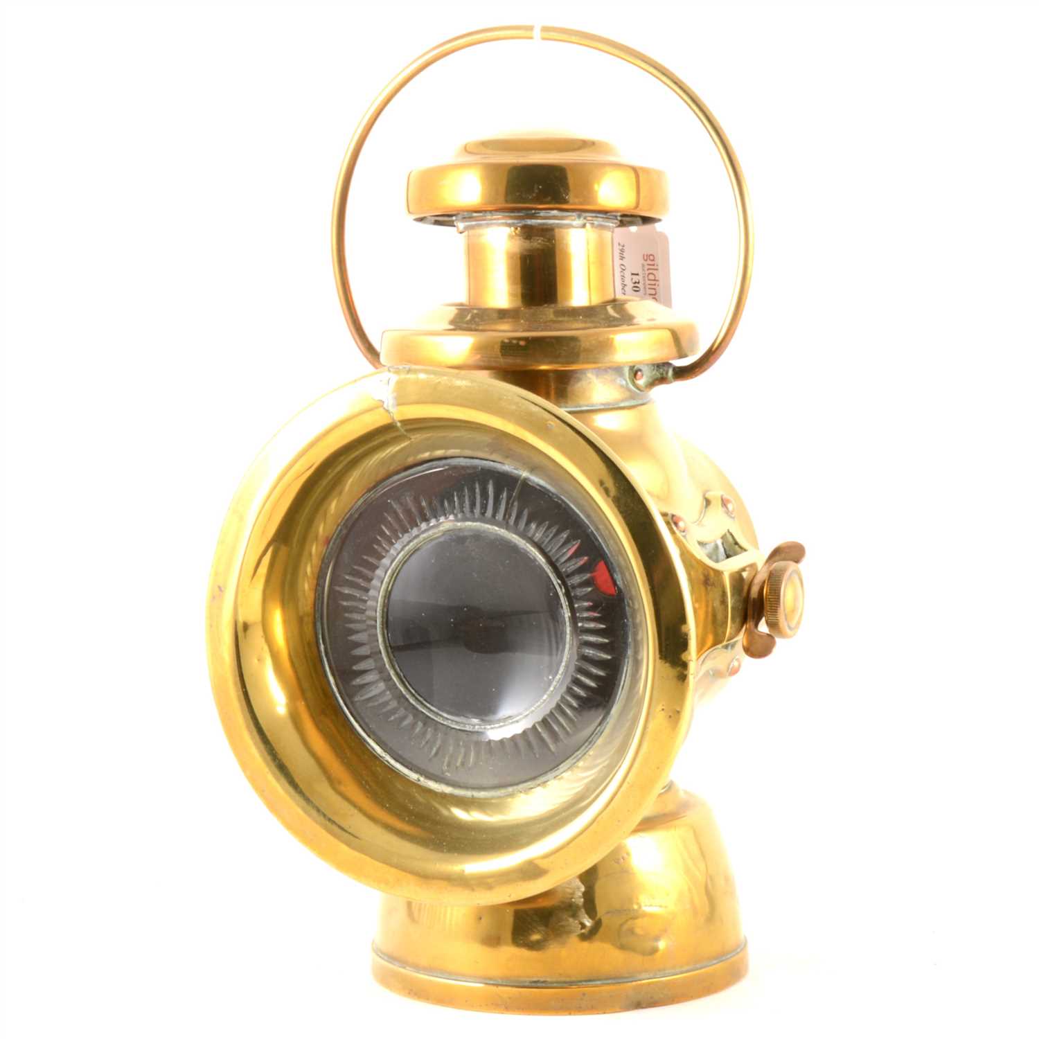 Lot 130 - Lucas "King of the Road" brass coach lamp, early 20th century