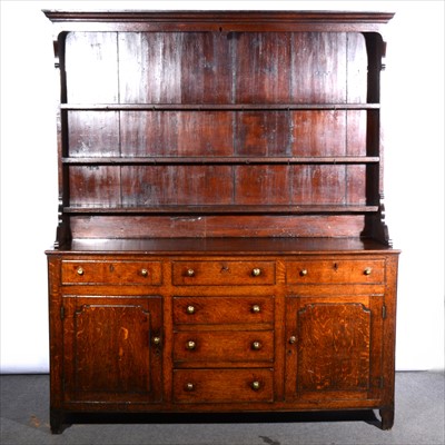 Lot 647 - Joined oak dresser, late 18th century.