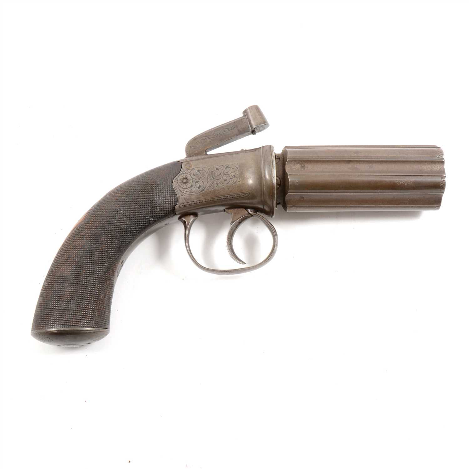 Lot 138 - Six shot pepperbox revolver, by T Wild