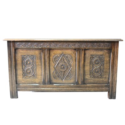 Lot 306 - A reproduction oak coffer, ...