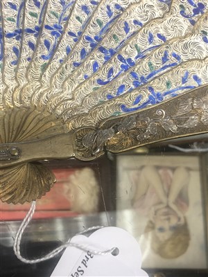Lot 61 - Cantonese white and gilt metal fan, mid 19th century