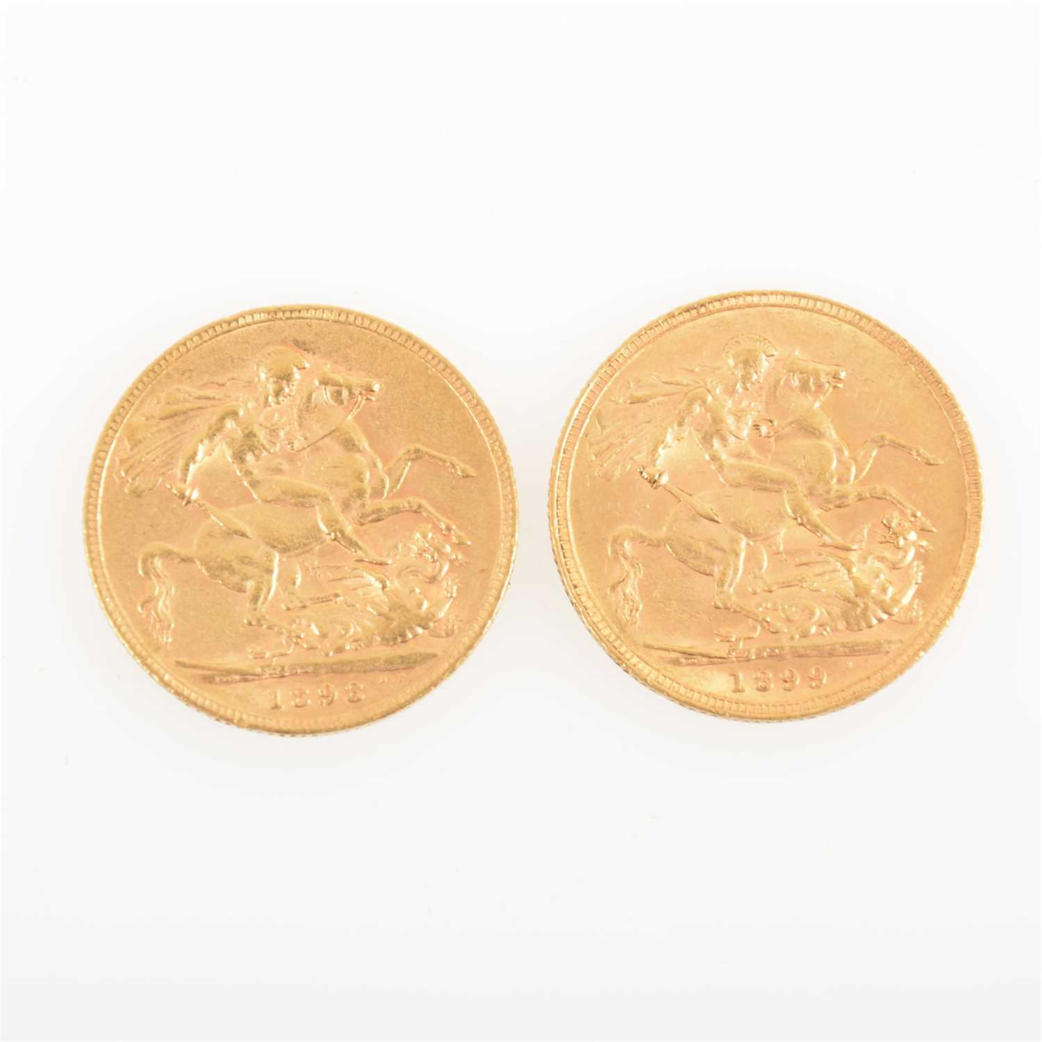 Lot 266 - Two Full Sovereigns - Victoria Veiled Head 1898, 1899
