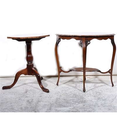 Lot 324 - Mahogany and stained wood pedestal table,...