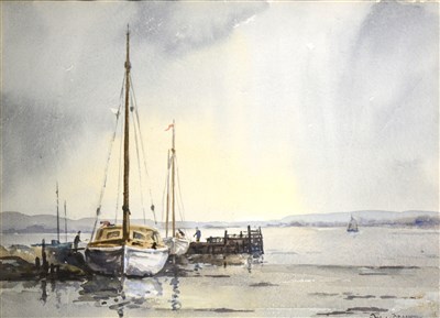 Lot 263 - Donald Crompton, Estuary scene; and two other works.