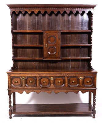 Lot 435 - An oak dresser, late 18th Century and later
