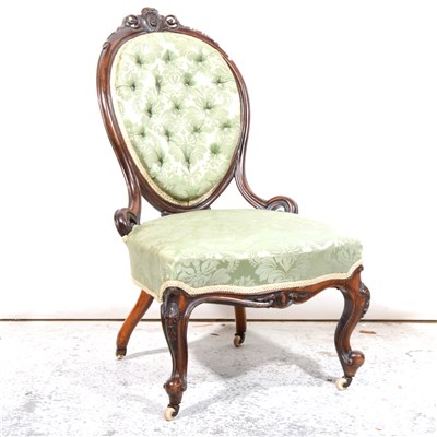 Lot 388 - Victorian walnut nursing chair