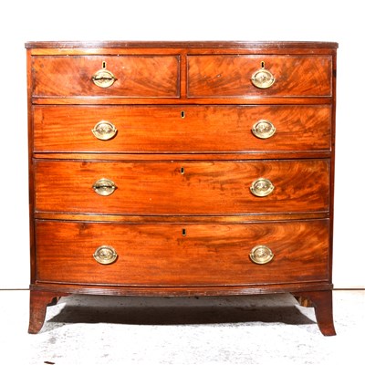 Lot 405 - Victorian mahogany bowfront chest of drawers