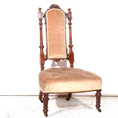 Lot 313 - Victorian walnut nursing chair