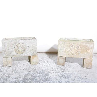 Lot 413 - Two reconstituted stone garden troughs