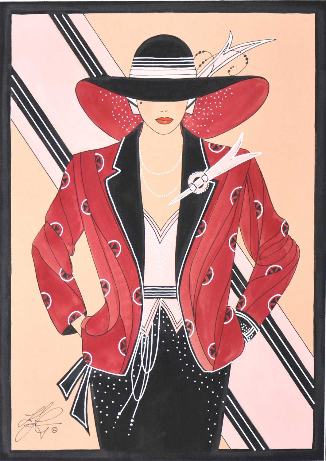 Lot 254 - L J Green, four Art Deco style fashion studies