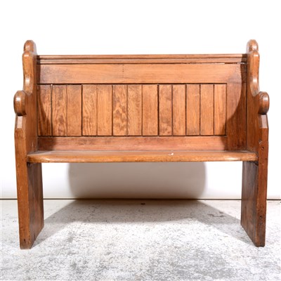 Lot 375 - A Victorian pitch pine pew of small size