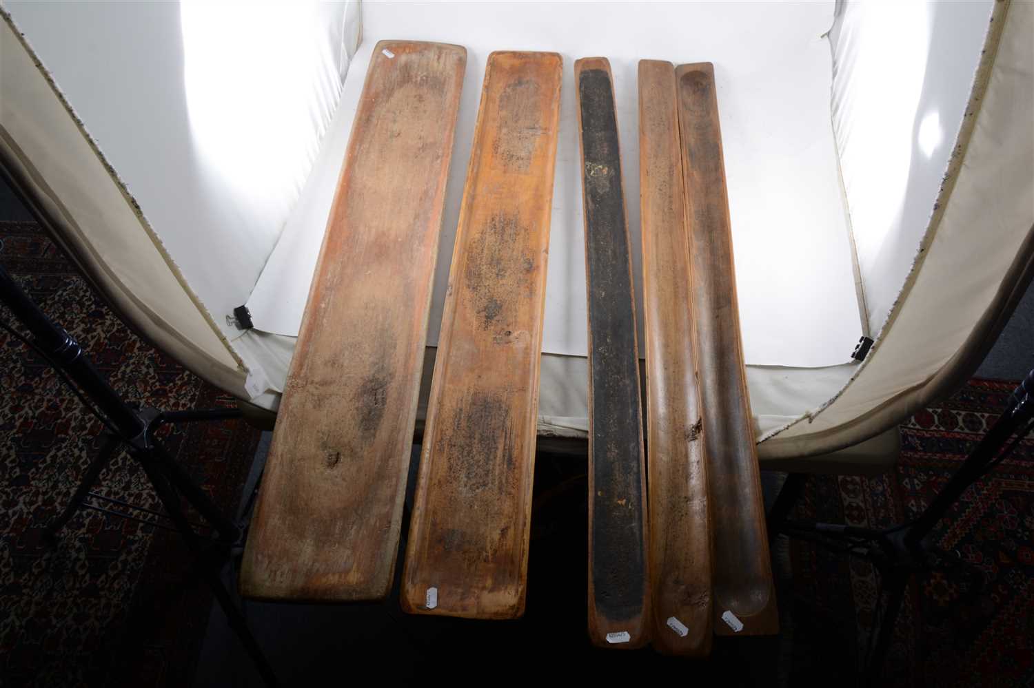 Lot 208 - An old sycamore trencher, and four others