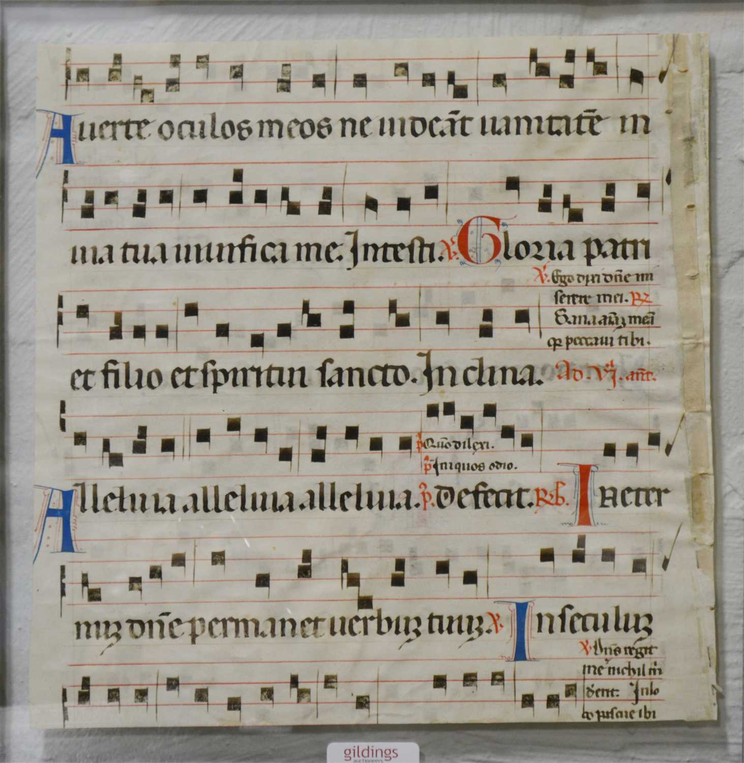 Lot 264 - Manuscript page of sheet music, probably 16th century