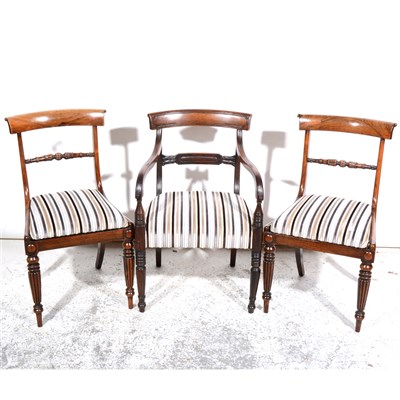 Lot 393 - A set of six William IV rosewood dining chairs