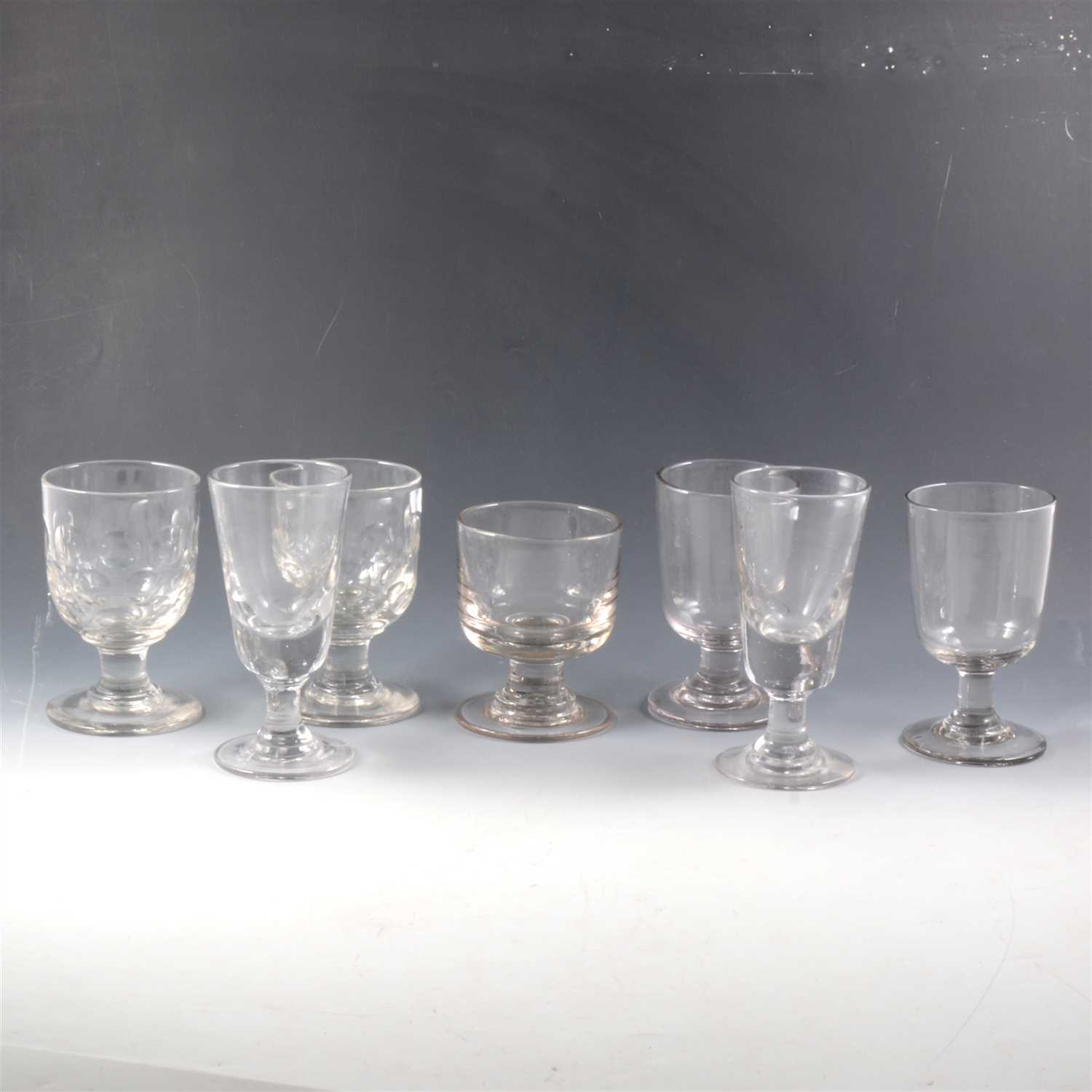 Lot 10 - Three Victorian Tavern rummers, and other glassware