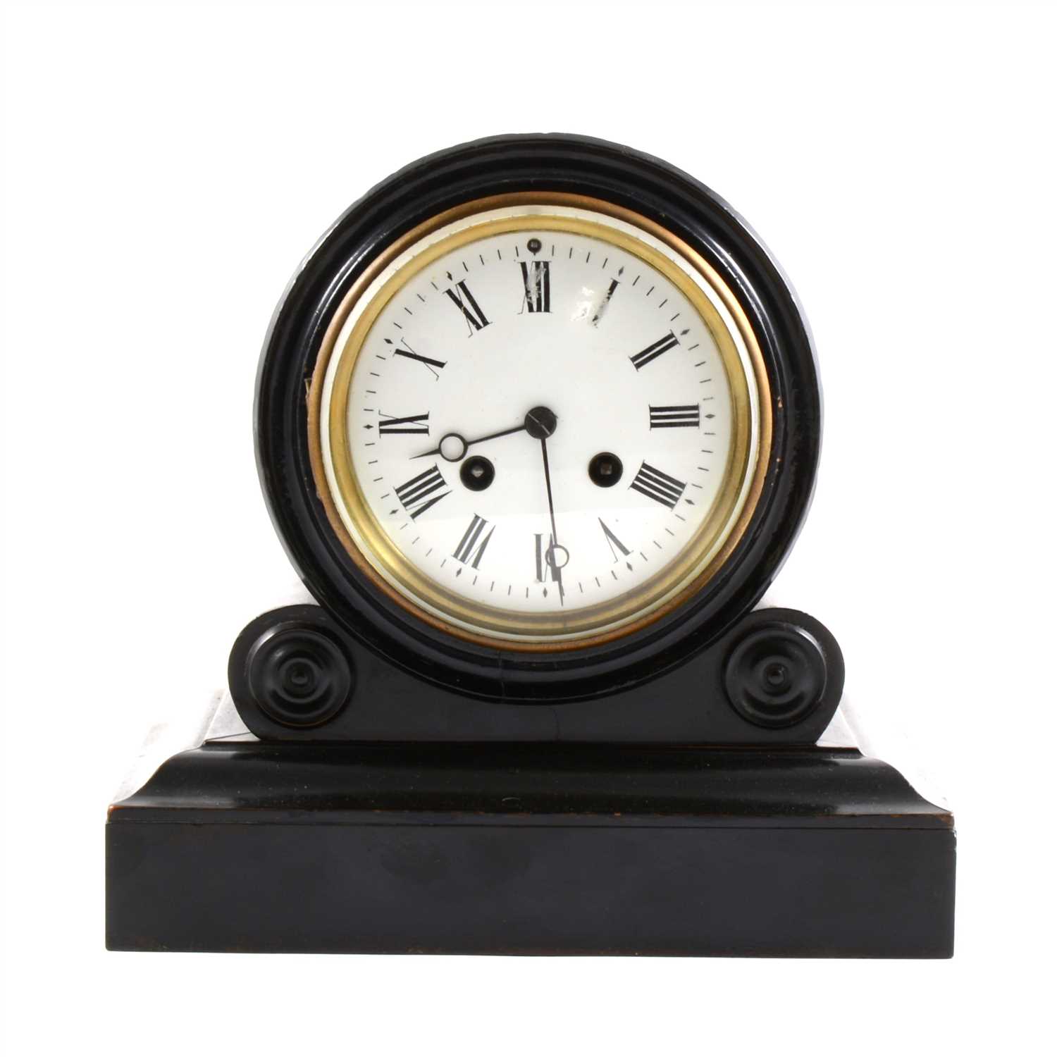 Lot 129 - A French ebonised mantel clock