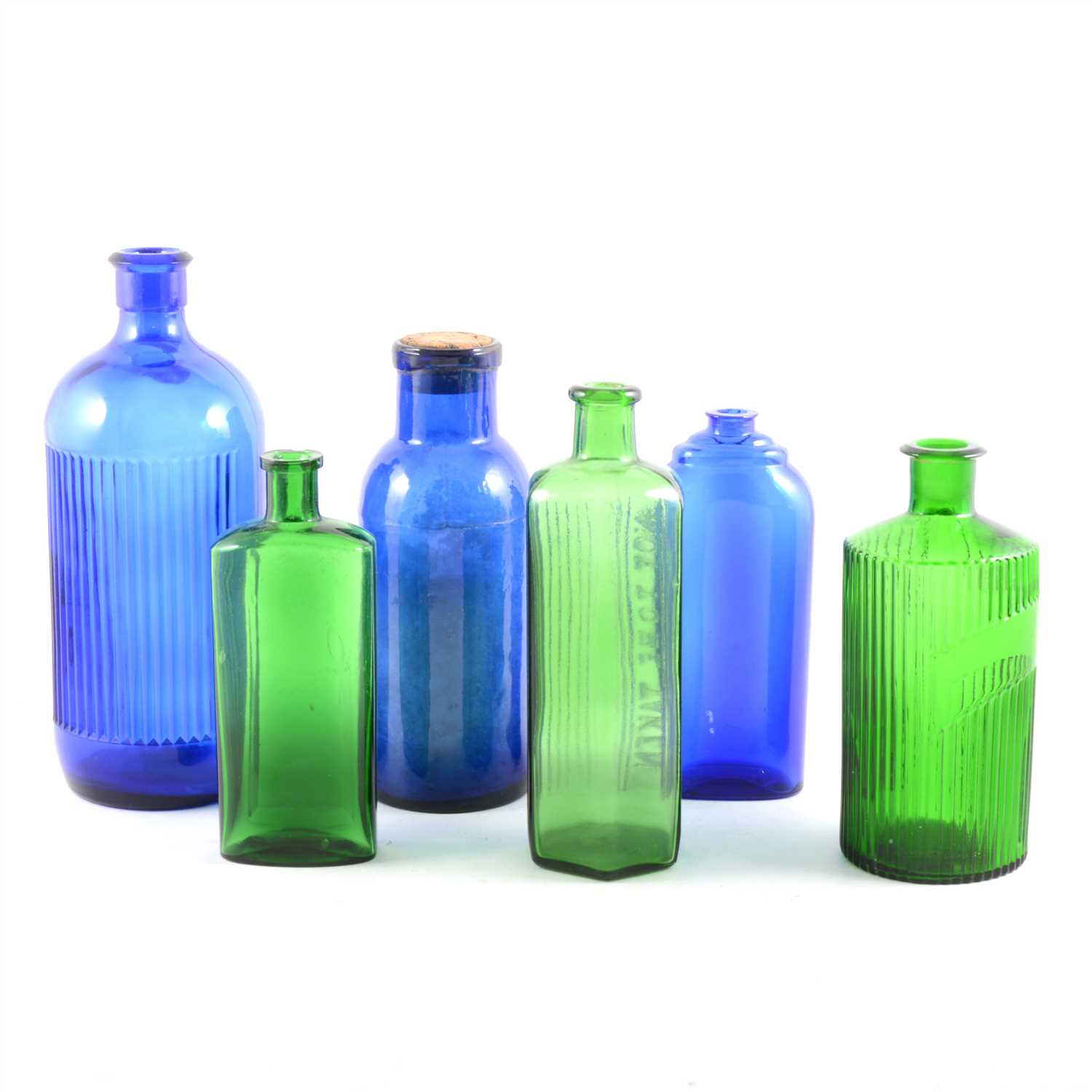 Lot 48 - Collection of coloured glass chemist's bottles