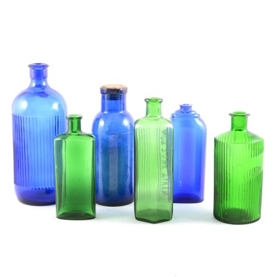 Lot 48 - Collection of coloured glass chemist's bottles