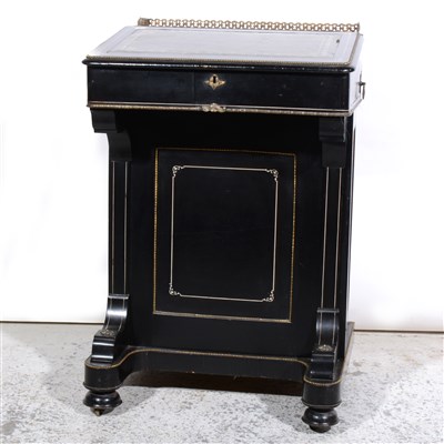 Lot 398 - A Victorian ebonised Davenport