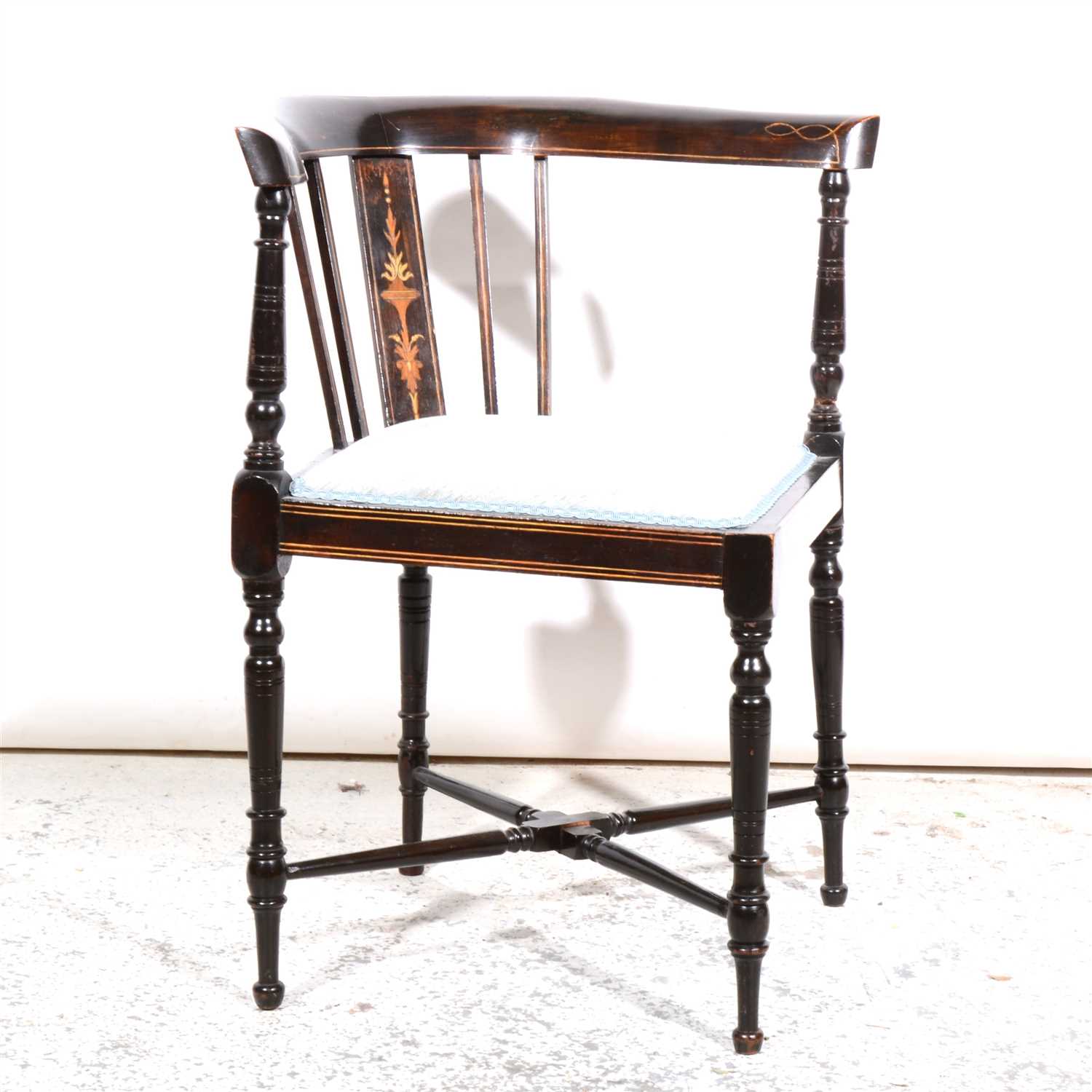 edwardian inlaid corner chair