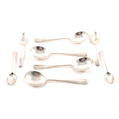 Lot 169 - A set of six silver soup spoons by Josiah Williams & Co