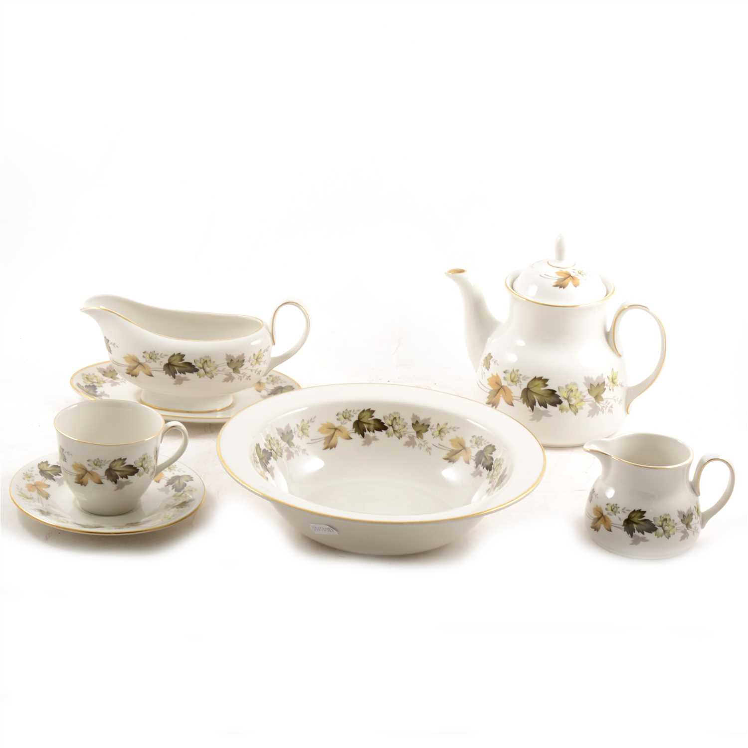 Lot 66 - Royal Doulton part dinner, breakfast, and tea service, Larchmont pattern.